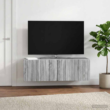 Väggmonterad TV-bänk 98 x 31 x 30 cm Grå Sonoma Konstruerat trä