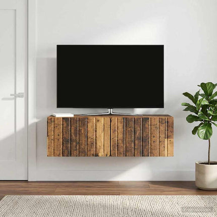 Väggmonterad TV-bänk 98 x 31 x 30 cm Gammalt trä