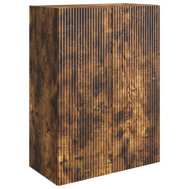 Väggmonterat skåp 66 x 34,5 x 90 cm Konstruerat trä Rökt ek