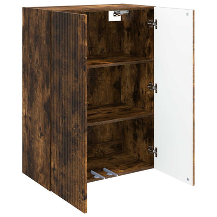 Väggmonterat skåp Rökt ek 66 x 34,5 x 90 cm Konstruerat trä