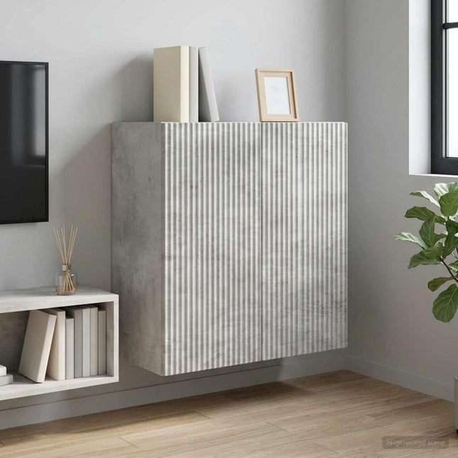Väggmonterat skåp 59 x 31 x 60 cm Konstruerat trä Betonggrå