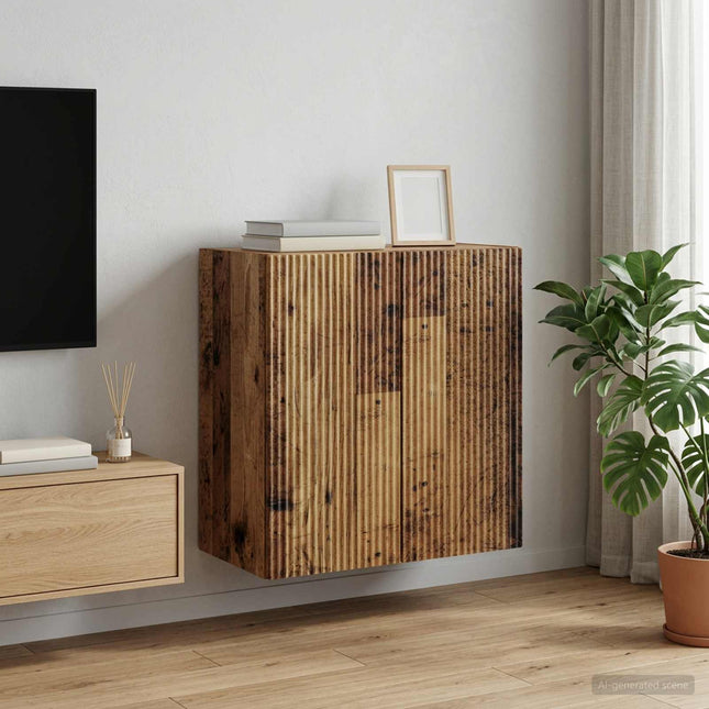 Väggmonterat skåp 59 x 31 x 60 cm Konstruerat trä Gammalt trä