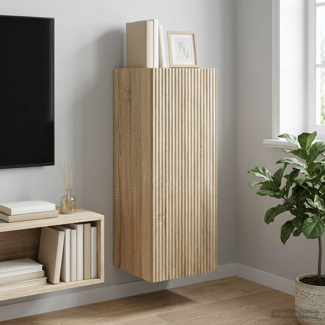 Väggmonterat skåp 33 x 34,5 x 90 cm Konstruerat trä Sonoma-ek