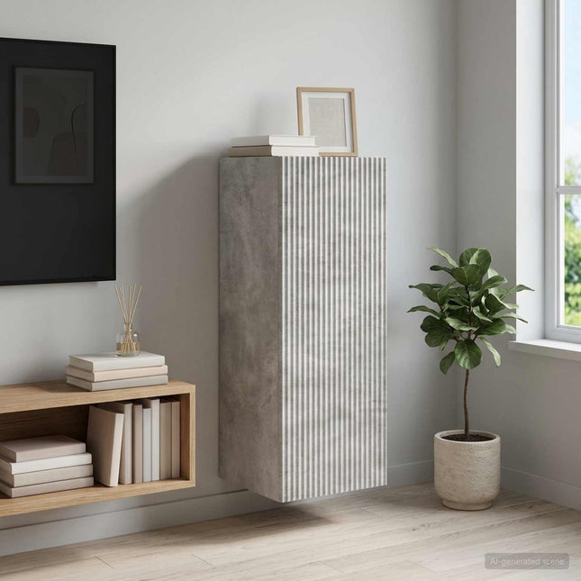 Väggmonterat skåp 33 x 34,5 x 90 cm Konstruerat trä Betonggrå