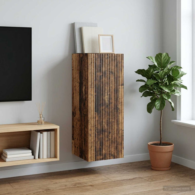 Väggmonterat skåp 33 x 34,5 x 90 cm Konstruerat trä Gammalt trä