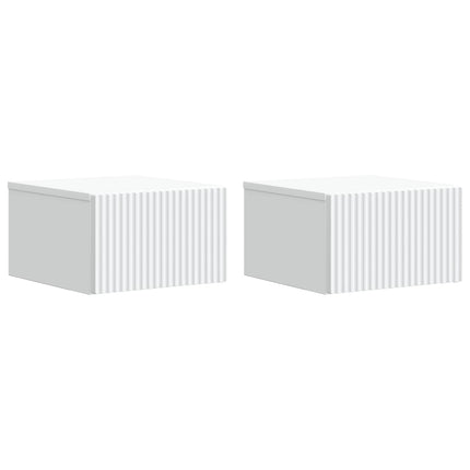 Väggmonterat Sängbord med låda 2 pcs Vit 33 x 34,5 x 20 cm