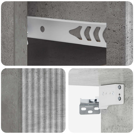 Väggmonterat Sängbord 2 pcs Betonggrå 33 x 34,5 x 20 cm