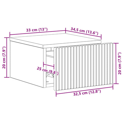 Väggmonterat Sängbord 2 pcs Vit högglans 33 x 34,5 x 20 cm