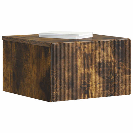Väggmonterat Sängbord Rökt ek 33 x 34,5 x 20 cm Konstruerat trä
