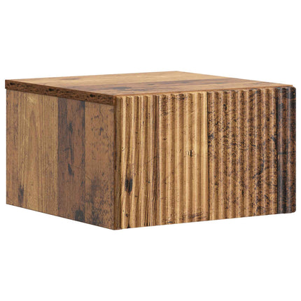Väggmonterat Sängbord med låda Gammalt trä 33 x 34,5 x 20 cm