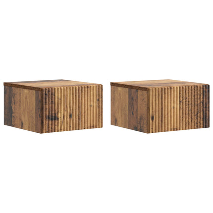 Väggmonterat Sängbord 2 pcs Gammalt trä 33 x 34,5 x 20 cm
