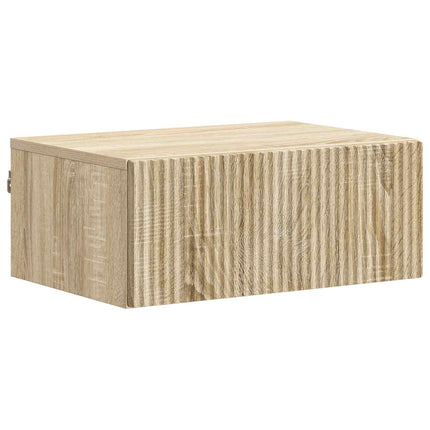 Väggmonterat Sängbord med låda Sonoma-ek 49 x 34,5 x 20 cm