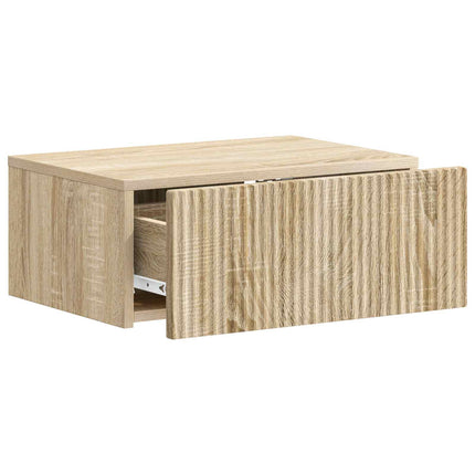 Väggmonterat Sängbord med låda Sonoma-ek 49 x 34,5 x 20 cm