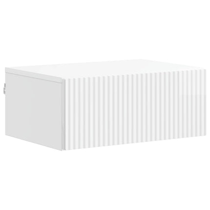 Väggmonterat Sängbord 2 pcs Vit högglans 49 x 34,5 x 20 cm