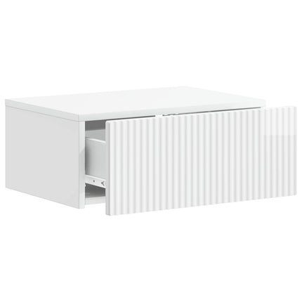 Väggmonterat Sängbord 2 pcs Vit högglans 49 x 34,5 x 20 cm