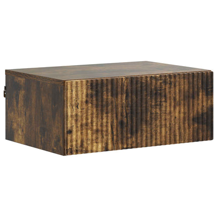 Väggmonterat Sängbord Rökt ek 49 x 34,5 x 20 cm Konstruerat trä