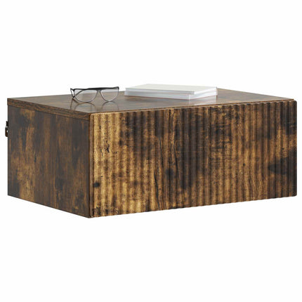 Väggmonterat Sängbord Rökt ek 49 x 34,5 x 20 cm Konstruerat trä