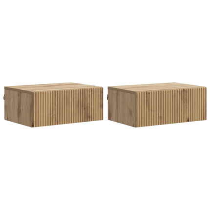 Väggmonterat Sängbord 2 pcs Artisan-ek 49 x 34,5 x 20 cm
