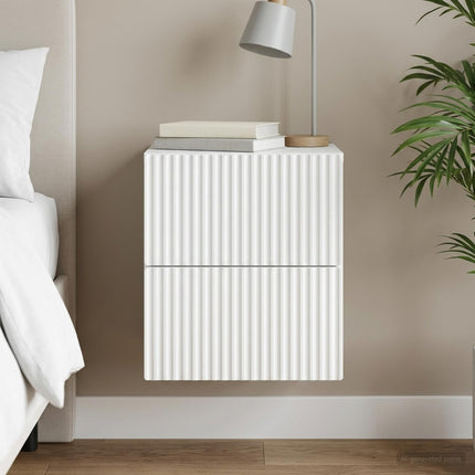 Väggmonterat Sängbord Vit 33 x 34,5 x 40 cm Konstruerat trä