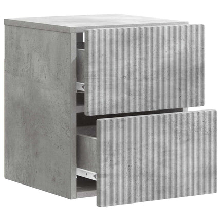 Väggmonterat Sängbord 2 pcs Betonggrå 33 x 34,5 x 40 cm
