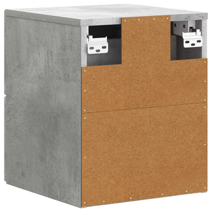 Väggmonterat Sängbord 2 pcs Betonggrå 33 x 34,5 x 40 cm