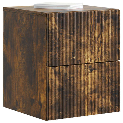 Väggmonterat Sängbord Rökt ek 33 x 34,5 x 40 cm Konstruerat trä
