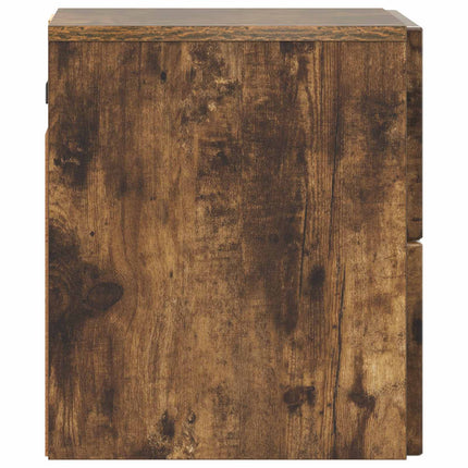 Väggmonterat Sängbord med låda 2 pcs Rökt ek 33 x 34,5 x 40 cm