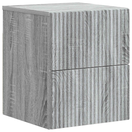 Väggmonterat Sängbord 2 pcs Grå sonoma-ek 33 x 34,5 x 40 cm