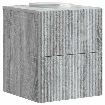 Väggmonterat Sängbord 2 pcs Grå sonoma-ek 33 x 34,5 x 40 cm