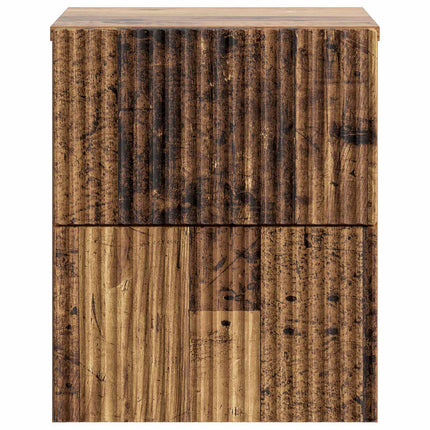 Väggmonterat Sängbord med låda Gammalt trä 33 x 34,5 x 40 cm