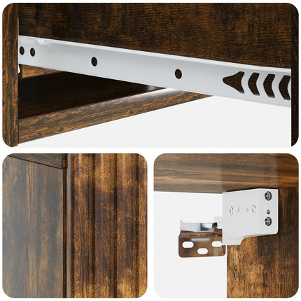 Väggmonterad sidobord Rökt ek 59 x 34,5 x 17 cm Konstruerat trä