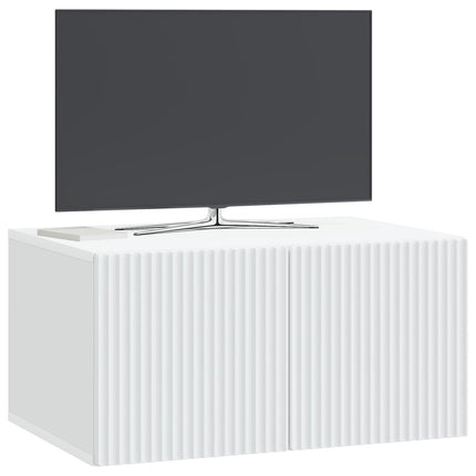 Väggmonterad TV-bänk Vit 59,5 x 41 x 30 cm Konstruerat trä