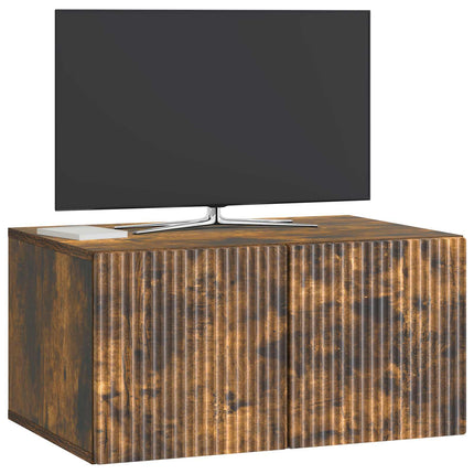 Väggmonterad TV-bänk Rökt ek 59,5 x 41 x 30 cm Konstruerat trä