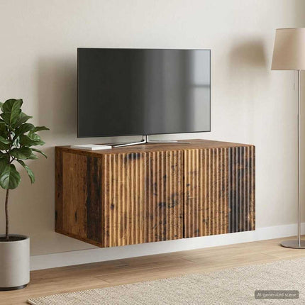 Väggmonterad TV-bänk Väggmonterad Gammalt trä 59,5 x 41 x 30 cm