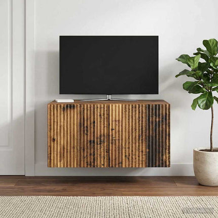 Väggmonterad TV-bänk Väggmonterad Gammalt trä 59,5 x 41 x 30 cm