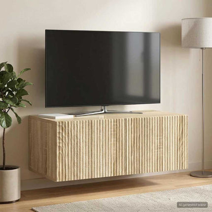 Väggmonterad TV-bänk Väggmonterad Sonoma-ek 78,5 x 41 x 30 cm