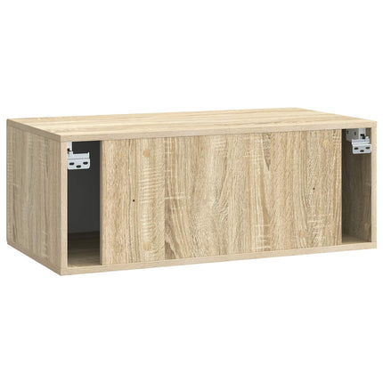 Väggmonterad TV-bänk Väggmonterad Sonoma-ek 78,5 x 41 x 30 cm