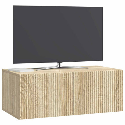 Väggmonterad TV-bänk Väggmonterad Sonoma-ek 78,5 x 41 x 30 cm