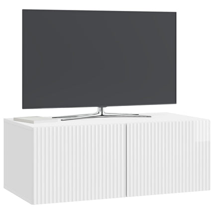 Väggmonterad TV-bänk Vit högglans 78,5 x 41 x 30 cm