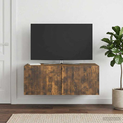 Väggmonterad TV-bänk Rökt ek 78,5 x 41 x 30 cm Konstruerat trä