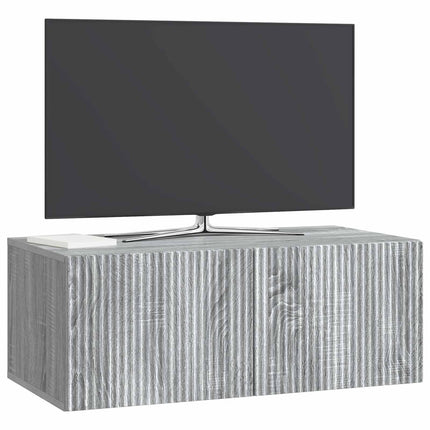 Väggmonterad TV-bänk Grå sonoma-ek 78,5 x 41 x 30 cm