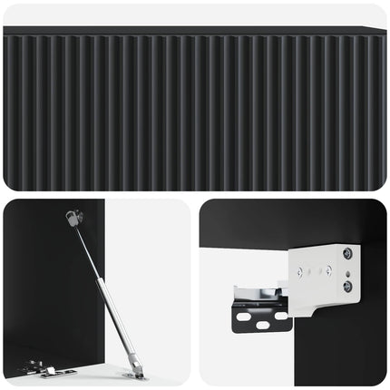 Väggmonterad TV-bänk Svart 98 x 41 x 30 cm Konstruerat trä