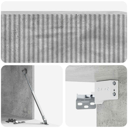 Väggmonterad TV-bänk Betonggrå 98 x 41 x 30 cm Konstruerat trä
