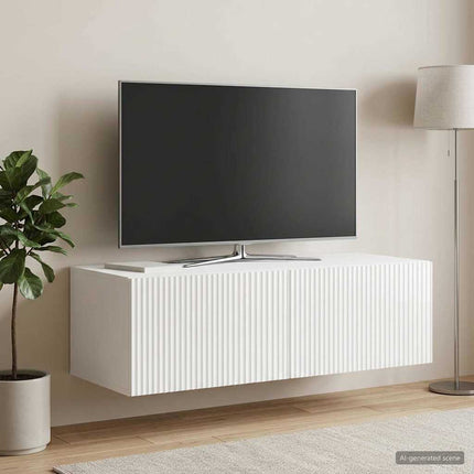 Väggmonterad TV-bänk Väggmonterad Vit högglans 98 x 41 x 30 cm