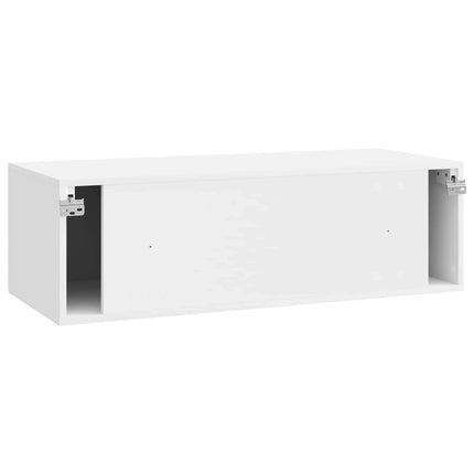 Väggmonterad TV-bänk Väggmonterad Vit högglans 98 x 41 x 30 cm