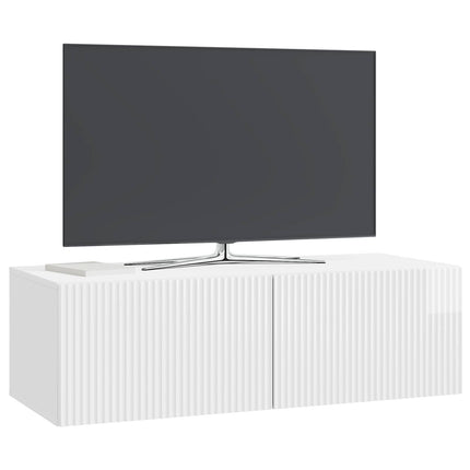 Väggmonterad TV-bänk Väggmonterad Vit högglans 98 x 41 x 30 cm
