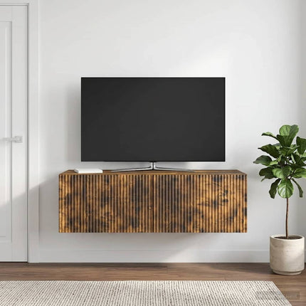 Väggmonterad TV-bänk Rökt ek 98 x 41 x 30 cm Konstruerat trä
