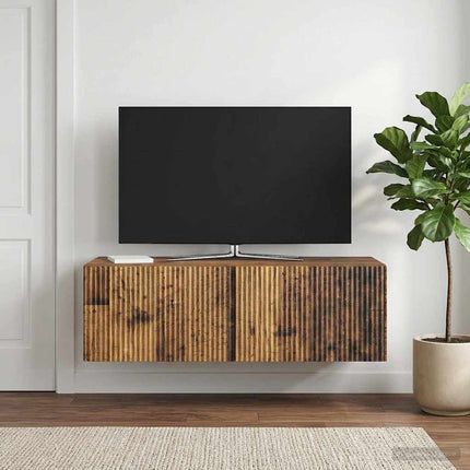 Väggmonterad TV-bänk Väggmonterad Gammalt trä 98 x 41 x 30 cm