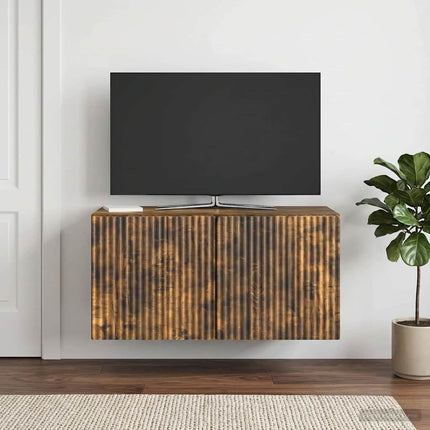 Väggmonterad TV-bänk Rökt ek 59,5 x 31 x 30 cm Konstruerat trä