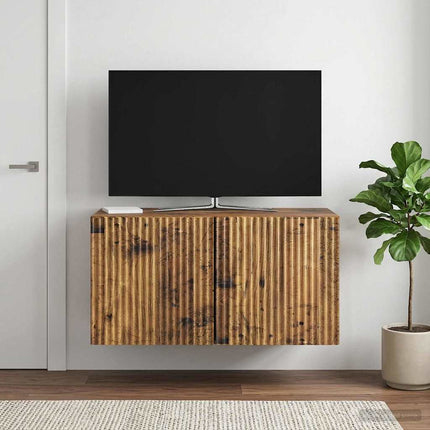 Väggmonterad TV-bänk Väggmonterad Gammalt trä 59,5 x 31 x 30 cm
